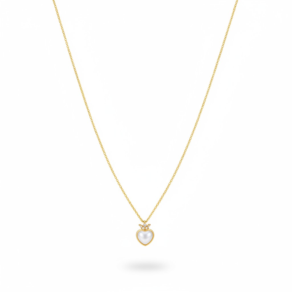 White Heart Necklace